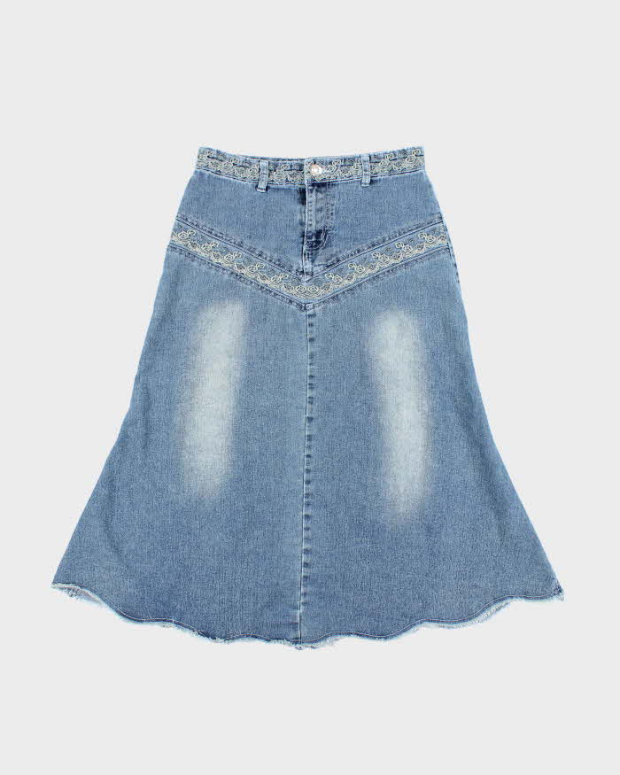Vintage 90s/00s Valcano Denim Midi Skirt - W30