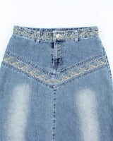 Vintage 90s/00s Valcano Denim Midi Skirt - W30