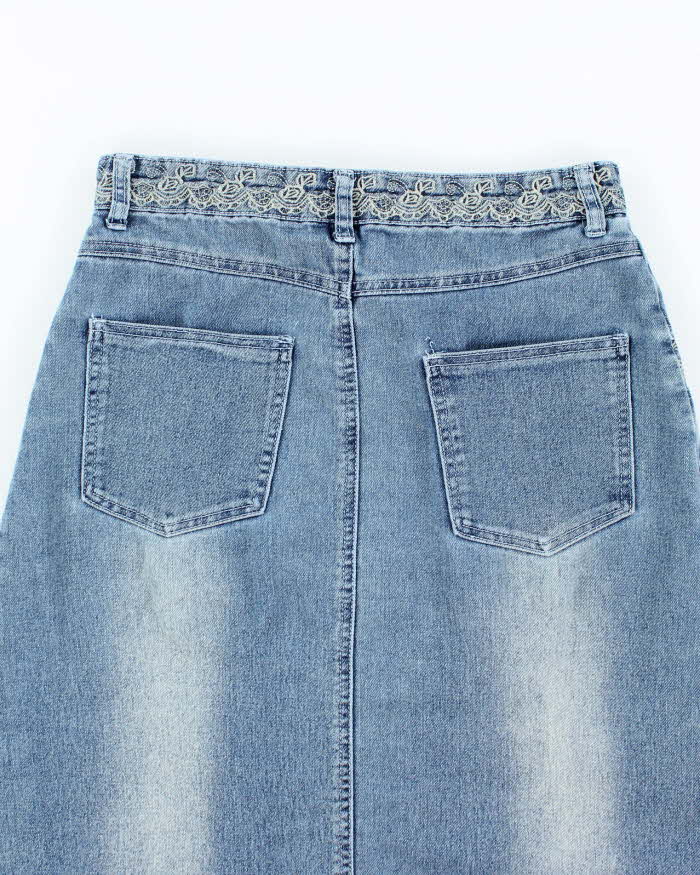 Vintage 90s/00s Valcano Denim Midi Skirt - W30