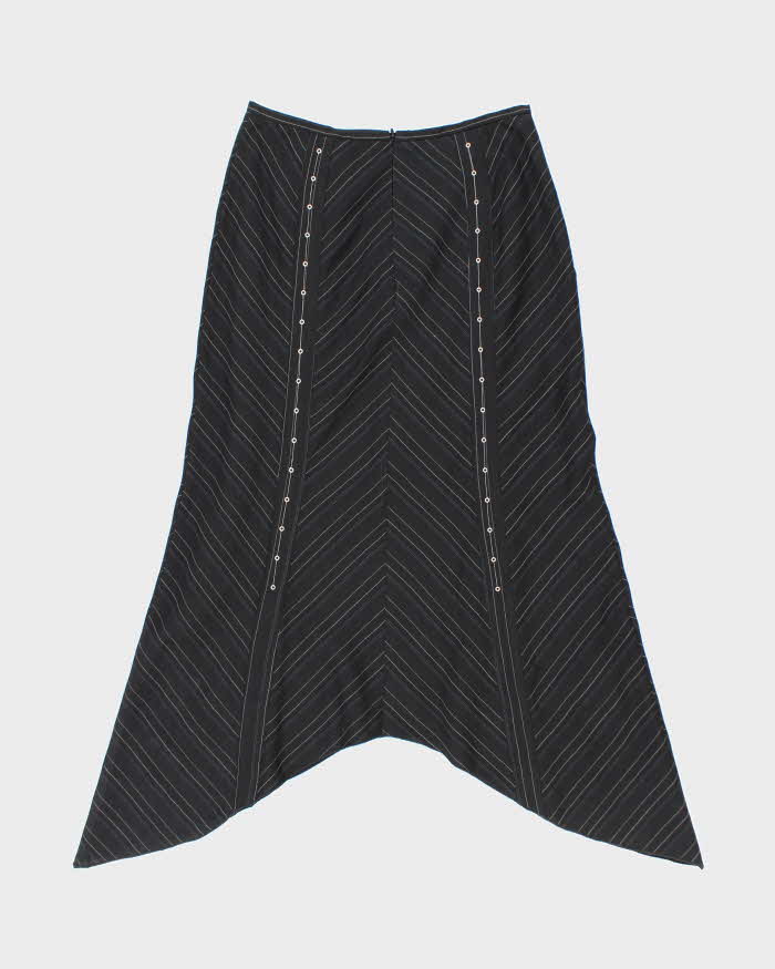 Y2k 00s Tristan &amp; Iseut Pinstripe Patterned Asymmetrical Skirt - W27