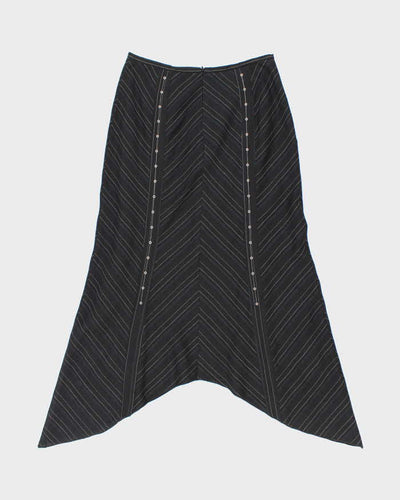 Y2k 00s Tristan & Iseut Pinstripe Patterned Asymmetrical Skirt - W27