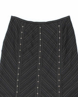 Y2k 00s Tristan &amp; Iseut Pinstripe Patterned Asymmetrical Skirt - W27