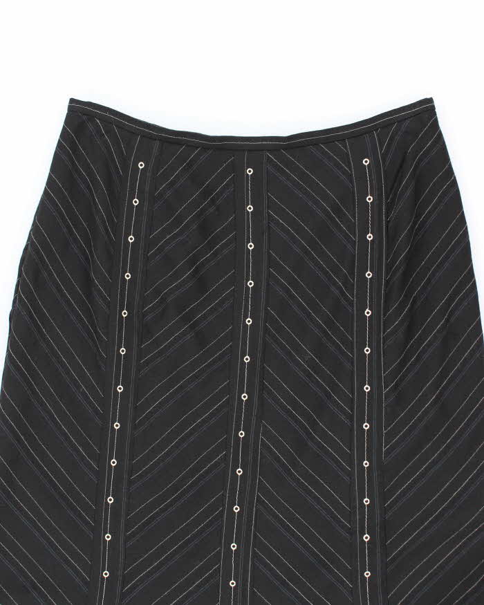 Y2k 00s Tristan &amp; Iseut Pinstripe Patterned Asymmetrical Skirt - W27