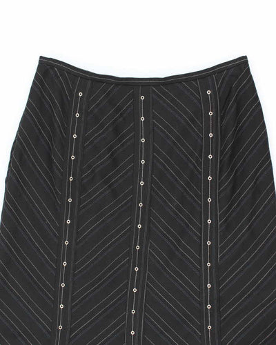 Y2k 00s Tristan & Iseut Pinstripe Patterned Asymmetrical Skirt - W27