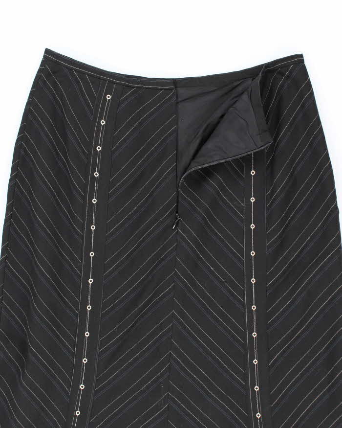 Y2k 00s Tristan &amp; Iseut Pinstripe Patterned Asymmetrical Skirt - W27