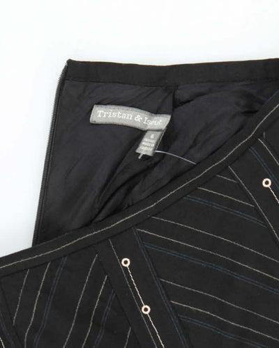 Y2k 00s Tristan & Iseut Pinstripe Patterned Asymmetrical Skirt - W27
