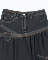 Y2k 00s Solola Denim Midi Skirt - W32