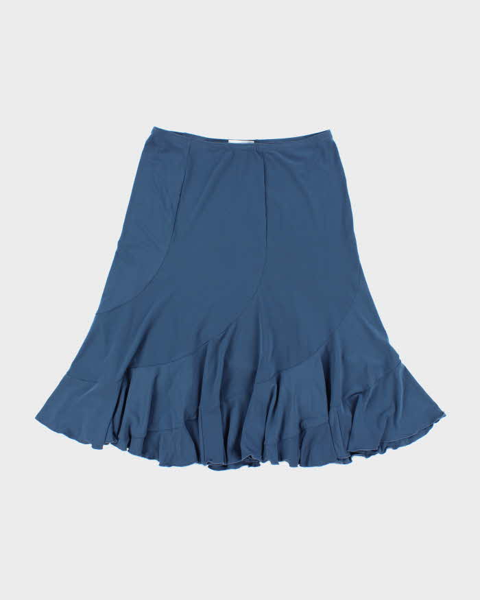 Vintage Y2k Joseph Ribkoff Blue Slinky Skirt - W29