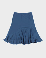 Vintage Y2k Joseph Ribkoff Blue Slinky Skirt - W29