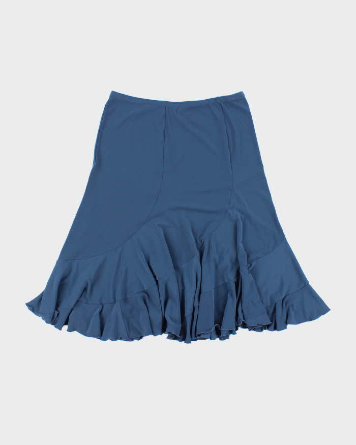 Vintage Y2k Joseph Ribkoff Blue Slinky Skirt - W29
