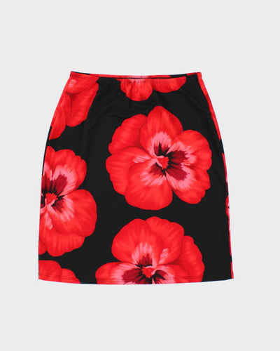 Vintage 90s IMI Floral Midi Skirt - W28