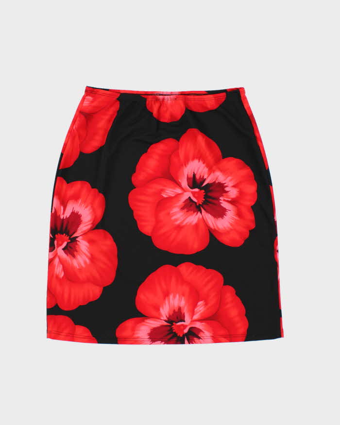 Vintage 90s IMI Floral Midi Skirt - W28