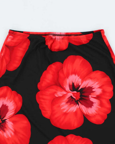 Vintage 90s IMI Floral Midi Skirt - W28