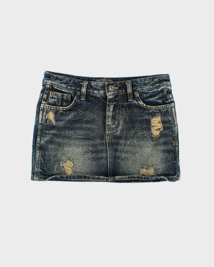 Vintage Y2k 00s SpRay Distressed Denim Mini Skirt - XS