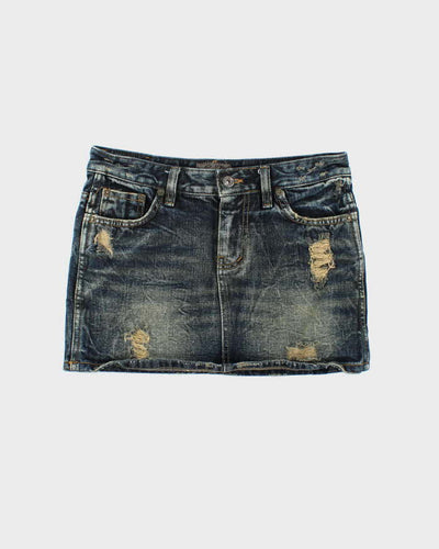 Vintage Y2k 00s SpRay Distressed Denim Mini Skirt - XS