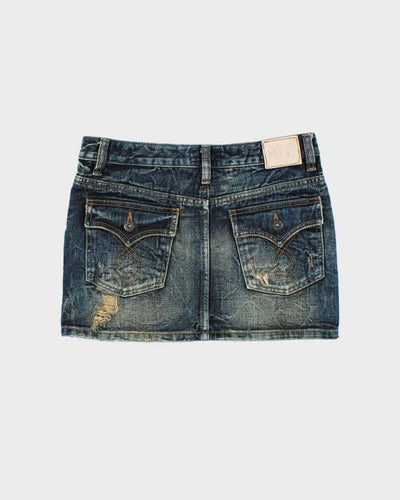 Vintage Y2k 00s SpRay Distressed Denim Mini Skirt - XS
