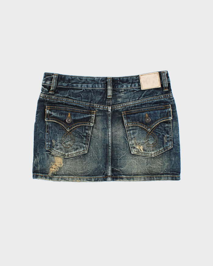Vintage Y2k 00s SpRay Distressed Denim Mini Skirt - XS
