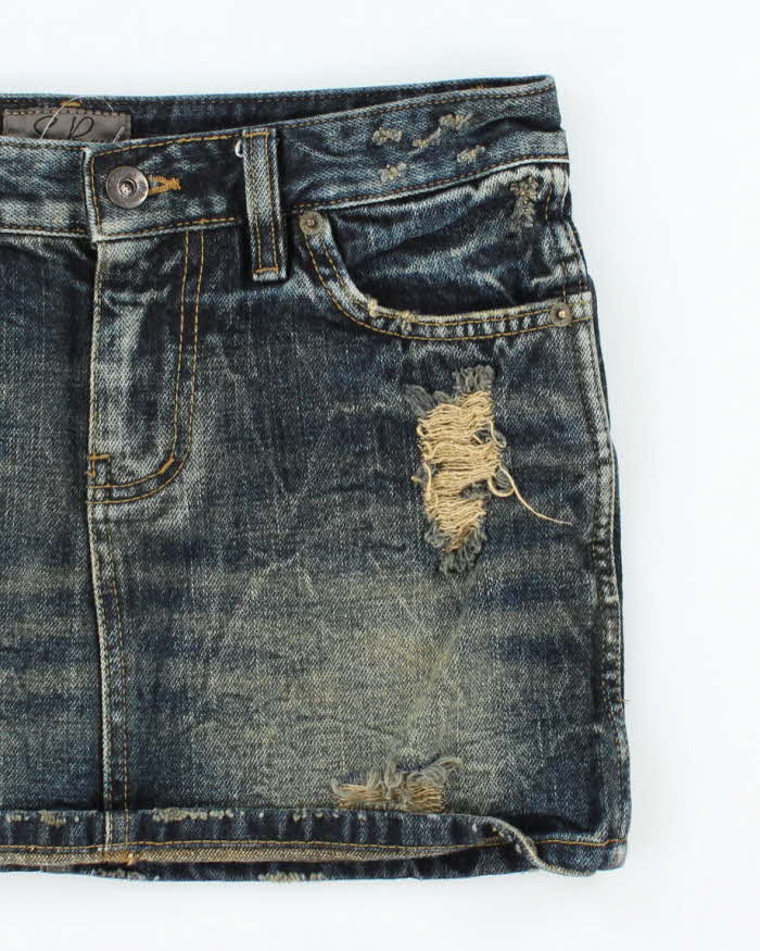 Vintage Y2k 00s SpRay Distressed Denim Mini Skirt - XS