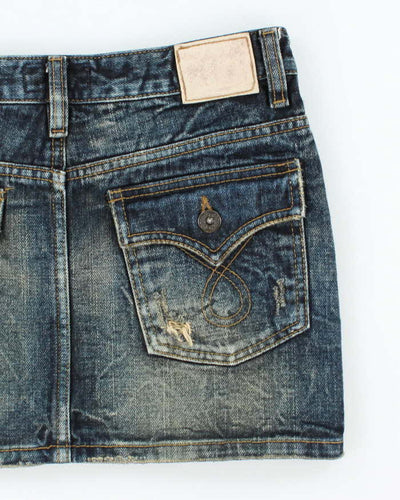 Vintage Y2k 00s SpRay Distressed Denim Mini Skirt - XS