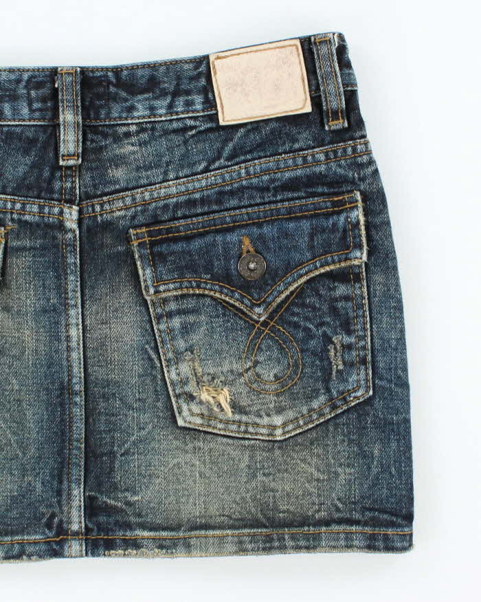 Vintage Y2k 00s SpRay Distressed Denim Mini Skirt - XS