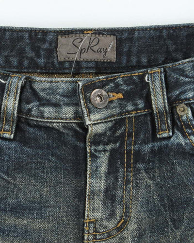 Vintage Y2k 00s SpRay Distressed Denim Mini Skirt - XS