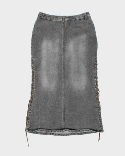Vintage Y2k 00s Lace-up Denim Skirt - S