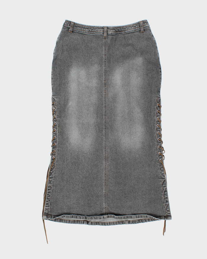Vintage Y2k 00s Lace-up Denim Skirt - S