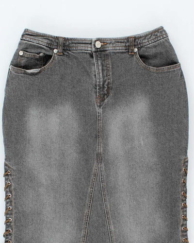 Vintage Y2k 00s Lace-up Denim Skirt - S