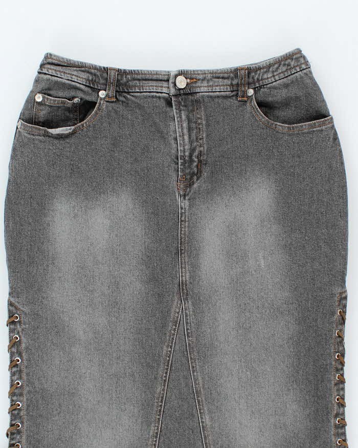 Vintage Y2k 00s Lace-up Denim Skirt - S