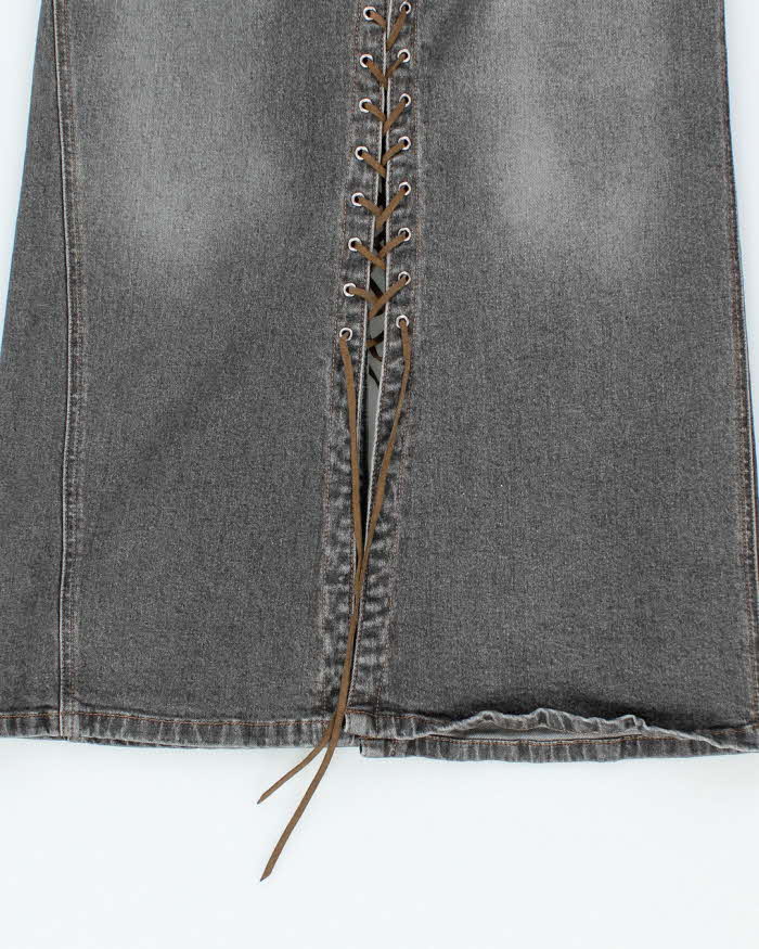 Vintage Y2k 00s Lace-up Denim Skirt - S