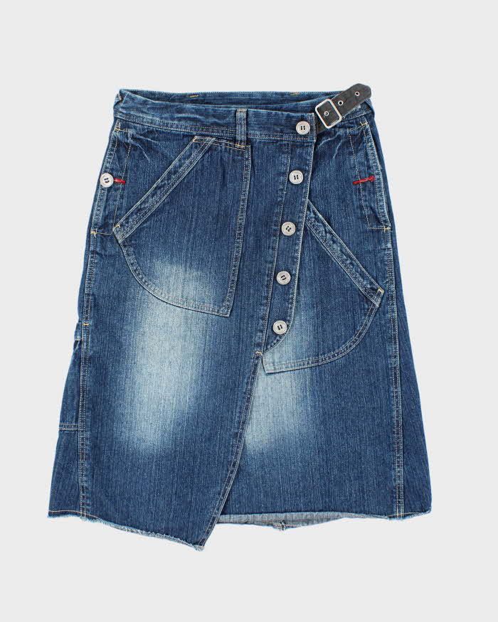 Vintage Y2k 00s Four Rooms Denim Wrap Skirt - XS