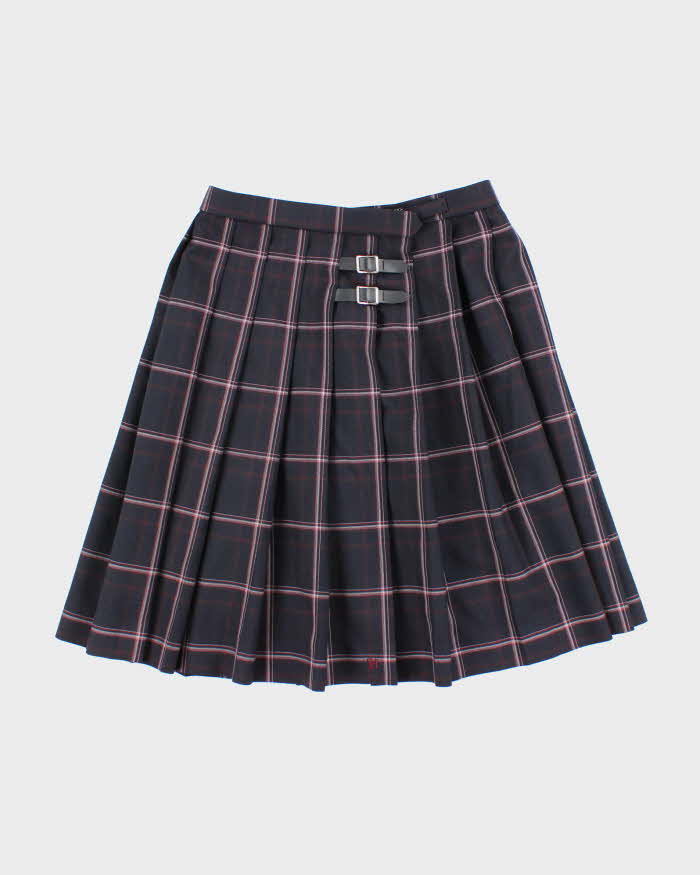 Vintage Kanko Checked Pleated Skirt - XS