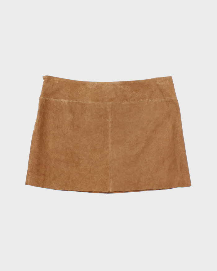 Vintage 90s Le Chateau Suede Eyelet Mini Skirt - M
