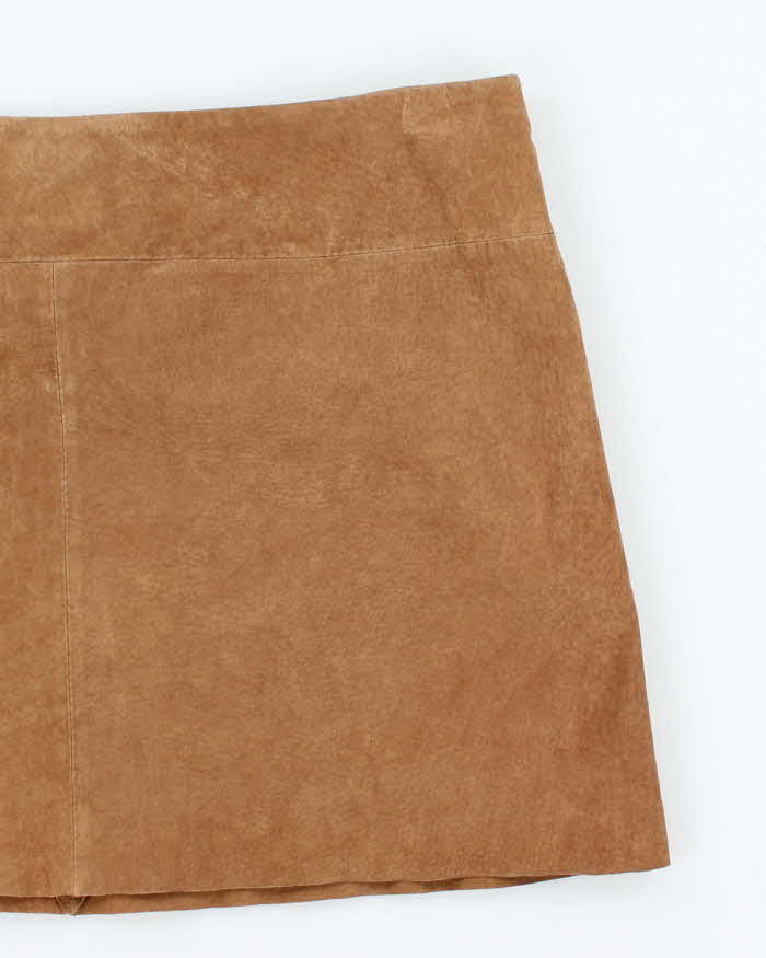Vintage 90s Le Chateau Suede Eyelet Mini Skirt - M