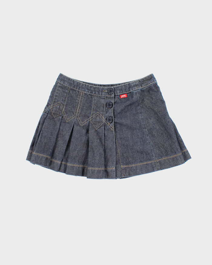 Vintage Y2k 00s Miss Sixty Pleated Denim Mini Skirt - XS
