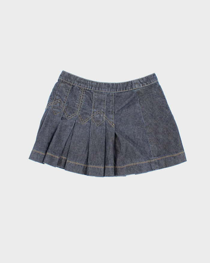 Vintage Y2k 00s Miss Sixty Pleated Denim Mini Skirt - XS