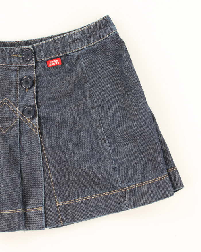 Vintage Y2k 00s Miss Sixty Pleated Denim Mini Skirt - XS
