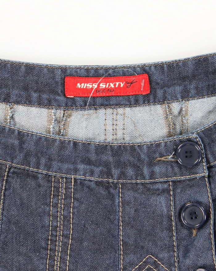 Vintage Y2k 00s Miss Sixty Pleated Denim Mini Skirt - XS