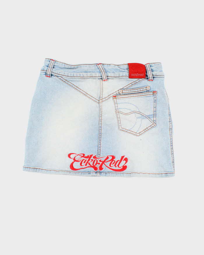 Vintage Y2k 00s Ecko Red Denim Mini Skirt - XS