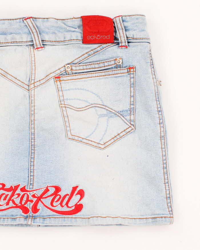 Vintage Y2k 00s Ecko Red Denim Mini Skirt - XS