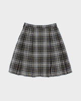 Vintage Burberry Checked Pleated Wool Skirt - XS
