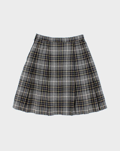 Vintage Burberry Checked Pleated Wool Skirt - XS