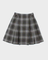 Vintage Burberry Checked Pleated Wool Skirt - XS
