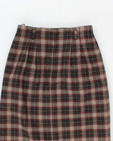 Vintage Wool Checked Long Skirt - XS