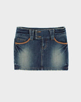 Vintage Y2k 00s Rose Bullet Denim Mini Skirt - S