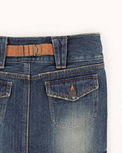 Vintage Y2k 00s Rose Bullet Denim Mini Skirt - S