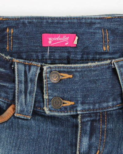 Vintage Y2k 00s Rose Bullet Denim Mini Skirt - S