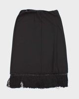 Vintage 90s 00s Bianca Nygard Black Tassel Midi Skirt - S