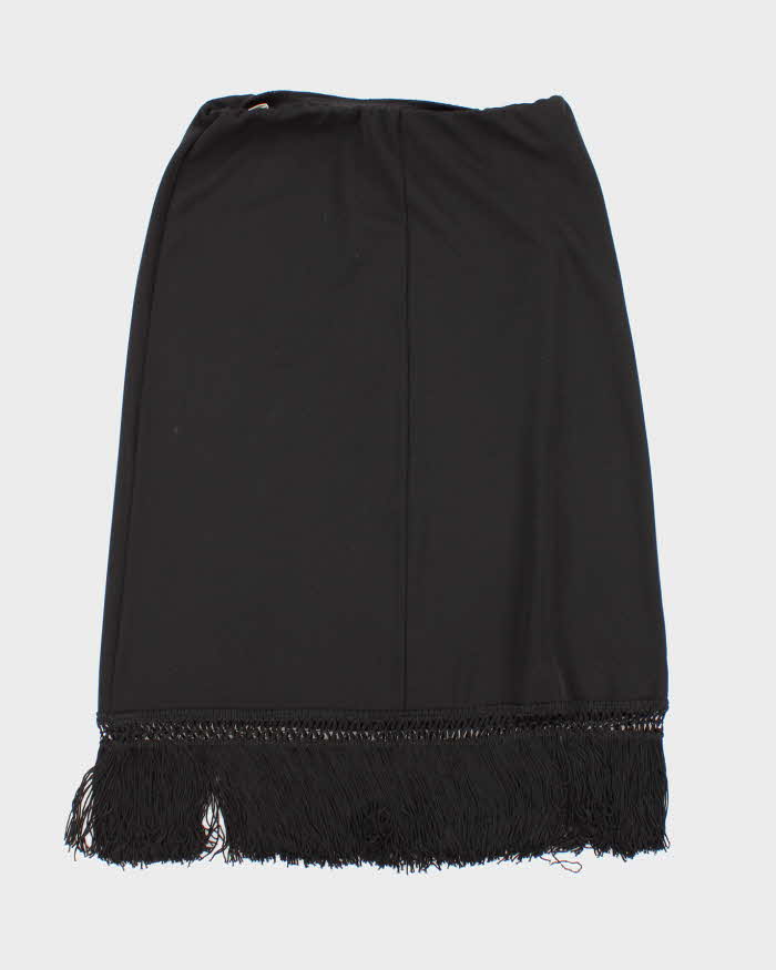 Vintage 90s 00s Bianca Nygard Black Tassel Midi Skirt - S