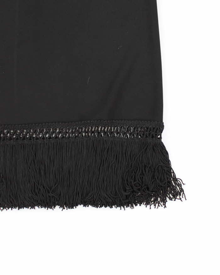 Vintage 90s 00s Bianca Nygard Black Tassel Midi Skirt - S